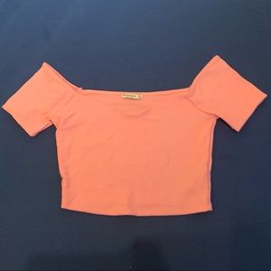 Pink Sweetheart Neck Short Sleeve Top - Stradivarius